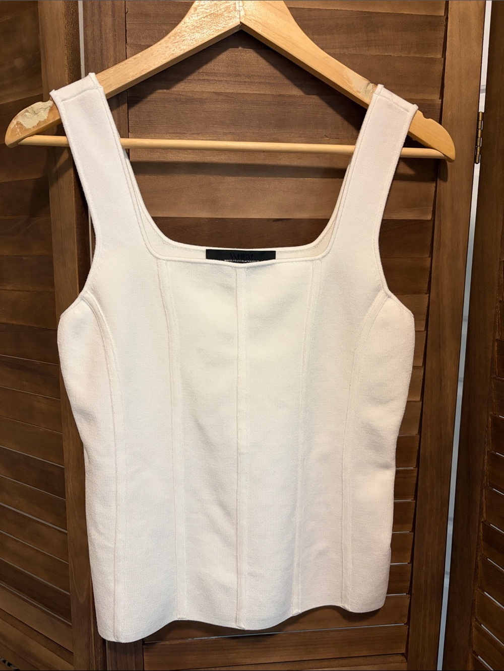 White House Black Market White Strapless Square-Neck Top